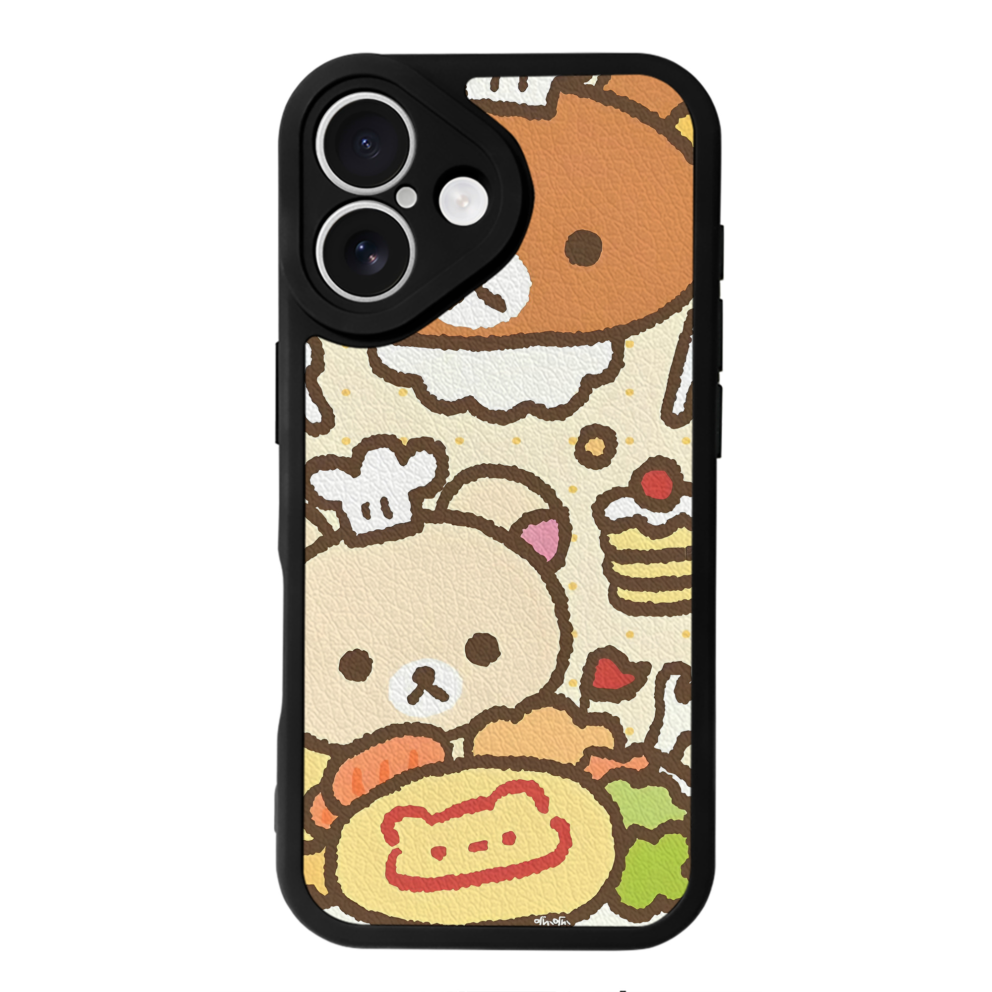 （画像用） リラックマ リラックマ キイロイトリ Rilakkuma Korilakkuma Kiiroitori 【iPhone 16シリーズ対応】シリコンスマホケース（レザー調） 材質：シリコン